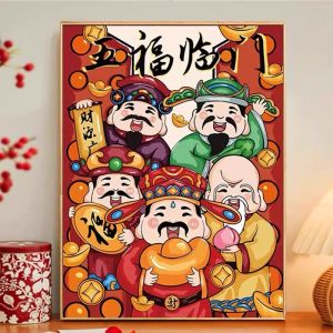 New 2024 Handmade DIY Diamond Painting Wealth Attracting Living Room Decor Full Diamond 5D Sticker No Frame Required