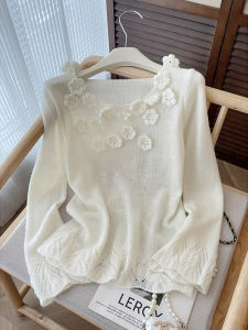 PAIBOLI | Soft and Luxurious Lace Floral Design Knitwear