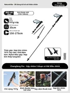 NatureHike | Gậy Đèn Nhôm Gấp Phân Khúc Nhẹ Chống Trượt Màu Hồng