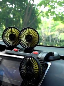 Universal 3 Head Car Fan 5v/12v/24v Automotive Fan 360° Foldable Adjustable Cooling Fan Low Noise USB port/cigarette lighter port