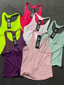 ผู้หญิงชุดโยคะเสื้อยืดแห้งเร็วกีฬา Bra เสื้อวิ่งฟิตเนสเสื้อกั๊กเส้นใยโพลีเอสเตอร์ Tank Top สําหรับฤดูร้อน