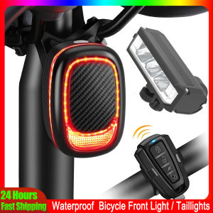 Elecpow A6Pro Bicycle Taillight Alarm And Bike Front Light Waterproof Rechargeable Remote Control Bike Rear Light Accessory