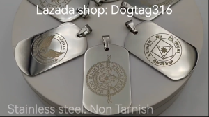 Military-style Fashion Dogtag SINGLE TAG with Non-customizable Logo (2-3 days to ship)
