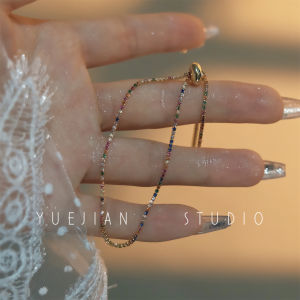 Ultra-Fine Diamond Encrusted Bracelet for Women Elegant Versatile Colorful High-End Feeling Stackable Fashion Jewelry Accessory