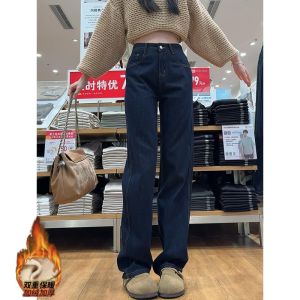 กางเกงยีนส์ทรงหลวมเอวสูง ทรงขาตรง ทรงเข้ารูป กางเกงขายาวผู้หญิง ฤดูใบไม้ร่วง/ฤดูหนาว 2025 แฟชั่นใหม่
