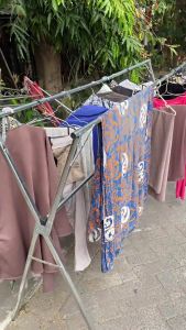 ORANGE Jemuran Baju Lipat Anti Karat Jemuran Stainless Kuat Jemuran Pakaian Tempat Jemuran Baju