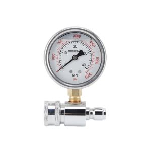3/8in Quick Connect 6000psi High Pressure Gauge 60mm Dial Industrial Pressure Meter for Pressure Washer Parts and Accessories