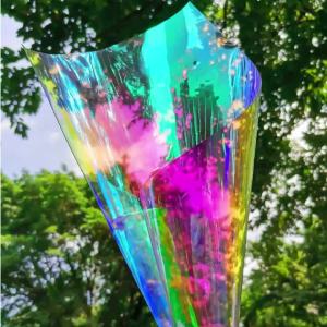 A4 Multicolor Iridescent Holographic Clear Transparent PVC Fabric Leatherette Laser Rainbow Film Vinyl Craft Bag Earring DIY Bow