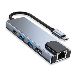 Cổng Kết Nối Đa Năng USB C Hub 4K HDTV Ethernet RJ45 Sạc Nhanh 100W PD USB 3.0 Type C Dành Cho MacBook Pro Air iPad - Phụ Kiện Máy Tính Xách Tay