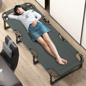 Portable Folding Bed Single Bed Office Nap Chair Simple Companion Small Bed Afterwork Leisure Furniture Metal Steel Frame