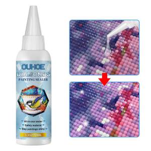 100Ml 5D DIY Lem Lukisan Berlian Glue Cross Stitch Bordir Lem Diamond Painting Glue Lem Sealant Lem Transparan Lukisan Berlian Pelindung Terus Berkilau Efek