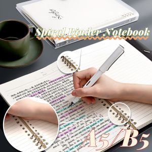 A5 Spiral Notebook Binder Notebook 60 Sheets Coil Book Grid Blank Line Dots Notepad School Supplies