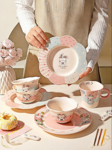 MODERN SWEETHOME | Cute Dishware Plate and Bowl Set for Individual Meals