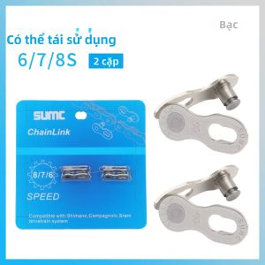 SUMC | SUMC 2 Cặp Đầu Nối Xích Xe Đạp Khóa Ma Thuật Tháo Nhanh Cho Xích Xe Đạp Địa Hình & Đường Trường 6-7-8s 9-10-11-12s Hợp Kim Thép Tái Sử Dụng Khả Năng Tương Thích Cao