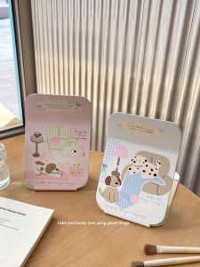 Portable Folding Makeup Mirror Desktop Office Student Dormitory Compact Travel Handy Flip Cover Dressing Table Small Mirror