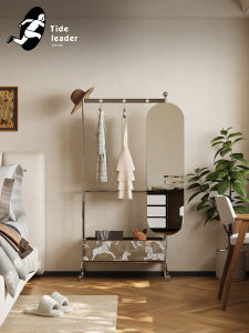 Living Room Mobile Stainless Steel Mirror Coat Rack