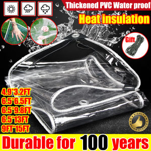 Durable for 100 years HENGMAI Tarpaulin transparent trapal waterproof makapal lona trapal 9FTx15FT Anti-aging tear resistant sunscreen waterproof on both sides with holes thickened Outdoor Canopies car Covers Rain sun cover laminated sack Multiple sizes