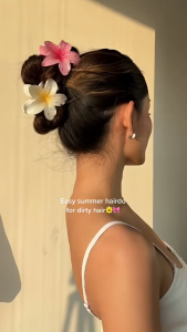 PREMIUM Jepit Rambut Plumeria Bunga Kamboja Warna Soft Ukuran 8cm