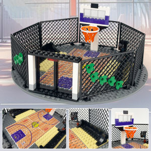 Bandai | Basketball Court Hoop Campus Cage Community Field Sports Meeting Street Stands Building Blocks Model Bricks Sets