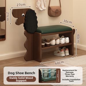 CHUJUN | Creative Wooden Pet Dog Shoe Bench