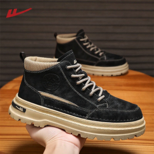 Warrior | Mens Autumn New High Top Thickened Heel Boots