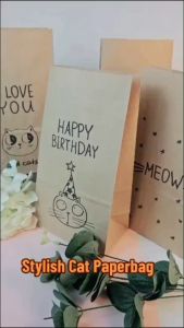 Cat series Kraft Paper Bag Gift Wrapper food Cookies Packaging Party Doorgift Wedding Baby Shower Birthday goodies Door Gift Event Baking bag