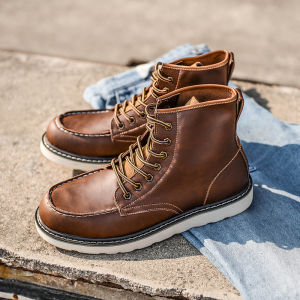 Mens Vintage Leather High Boot Work Boots