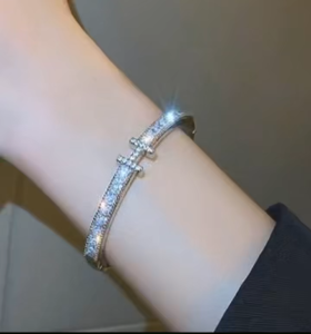 Viviann Original sterling silver Luxury Brand Bangle Bracelet for Women Gold Color Waterproof Jewelry Party Love Wedding Gift Bangle Jewelry Wholesale Bracelets Korean Accessories Girls Unusual Bracelets For Woman