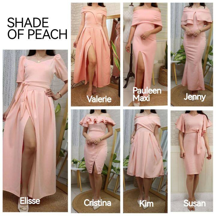 PEACH COLOR BRIDAL ENTOURAGE BRIDESMAIDS FORMAL DRESS GOWNS FOR WEDDING  PANG ABAY