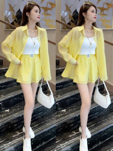 Spring Summer Loose Wide Leg Long Sleeve Shirt And Shorts Set Womens Fashion Casual Outfit plus Size Trendy Sister Style