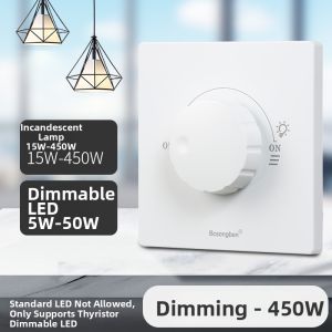 MUZHAN | Universal Dimmer Switch for LED Incandescent Light 450W