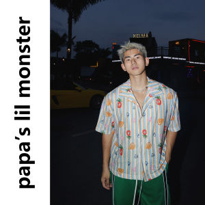 Papas lil monster | Áo Sơ Mi Tay Ngắn Phong Cách Hawaii Có Sọc