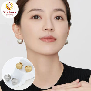 Viviann Original high-quality pure silver Earrings Female French High quality Earrings Classic Metal Hoop Earrings For Woman Fashion Korean Jewelry Temperament Girls Daily Wear Stud earrings