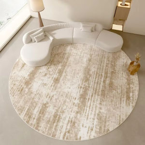 Thảm Lông Mềm Mại VIKAMA Maillard Phong Cách Wabi-Sabi Thảm Tròn Lớn Cho Phòng Khách Phòng Ngủ Thảm Trải Sàn Trong Nhà Mềm Mại Xù Lông 100% Polyester
