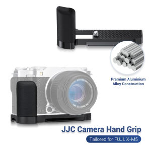 JJC Metal Fuji X-M5 Camera Hand Grip L-Shape Plate Handle Bracket Handgrip For Fujifilm XM5 X-M5 Camera1/4 "-20 Screw Hole Design and Compatible With Arca Swiss Quick Release Base