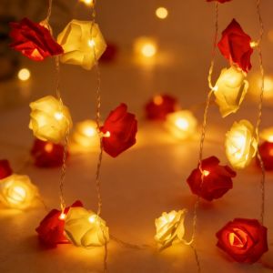 LED Rose String Lights for Mothers Day Wedding Girl Heart Room Garden Decoration Night Light Christmas Fairy Lights Decor