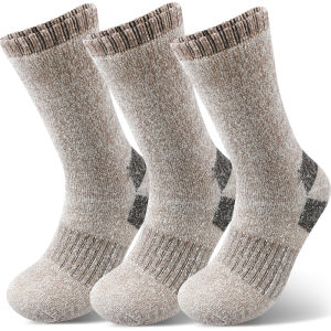 3 Pairs Thicken Winter Mens Mid-Tube Sports Socks Solid Color Warm Durable Knitted Socks Home Terry Lining Soft Socks Hiking