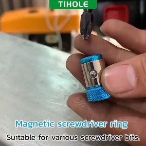 TIHOLE Screwdriver Magnetic Bit Holder Strong Magnet Coil Metal Ring for Electric Drill Screw Driver Head Anti Corrosion Magnetizer Durable Hex Shank