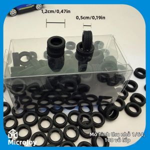 Bộ 100 Miếng Da Lốp Xe Thu Nhỏ Tỷ Lệ 1:64 Chất Liệu Cao Su Giả Cũ Dùng Trang Trí Mô Hình Xe Hơi Phụ Kiện Sửa Chữa Và Chi Tiết Xe Hơi.