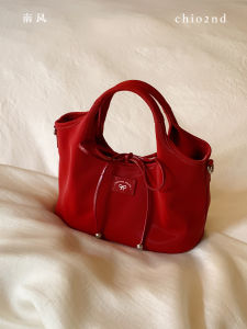 Spring and Summer Silk-like Tote Bag Red Shoulder Crossbody