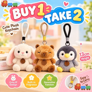BUY 1 TAKE 2 3pcs Cute Plush Keychain Bunny Bear Penguin Scented Bag Charm Gift