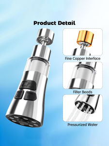 Multi-Function Kitchen Faucet with Extendable Aerator and Splash-Proof Pull-Out Head