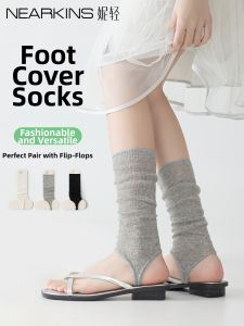 NEARKINS | Summer Thin Ballerina Style Gray Leg Warmer Socks