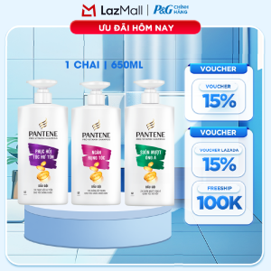 Dầu Gội PANTENE Pro-Vitamin Ngăn Rụng Tóc/ Phục Hồi Hư Tổn/ Suôn Mượt Óng Ả/ Dưỡng Mềm Mượt/ Sạch Gàu Chai 650ML