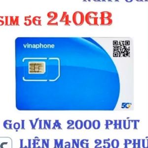 FREESHIP - CHƯA KÍCH HOẠT.Sim vinaphone 240GB 2000 phút nội mạng 250 phút liên mạng