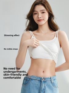 Miiow | Slim Fit Two Tone Splice Design Womens Tank Top With Built In Chest Pad Base Layer Summer Simple Style Nylon Modal Cotton Blend