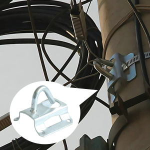 Makery【Ready in Stock】 FTTH/FTTX Fiber Optic Cable Hanger Hook Pole Fiber Cable C Clamp