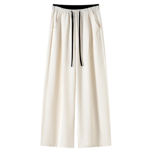 MiiOW | Ice Silk Wide Leg Pants Womens Summer Casual Loose Drapey Quick Dry Harem Pants High Waist Elastic Straight Leg Polyester