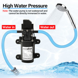 Electric Water Pump Black Micro High Pressure Diaphragm Water Sprayer Car Wash 12 V Adapter Agricultural DC12V 72W 120PSI 5L/MIN