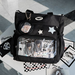 Original Daily Transparent Pain Bag Single Shoulder Slant Cross Female Bags Wudong Small Shop Sweet Lady Style Casual Flowers